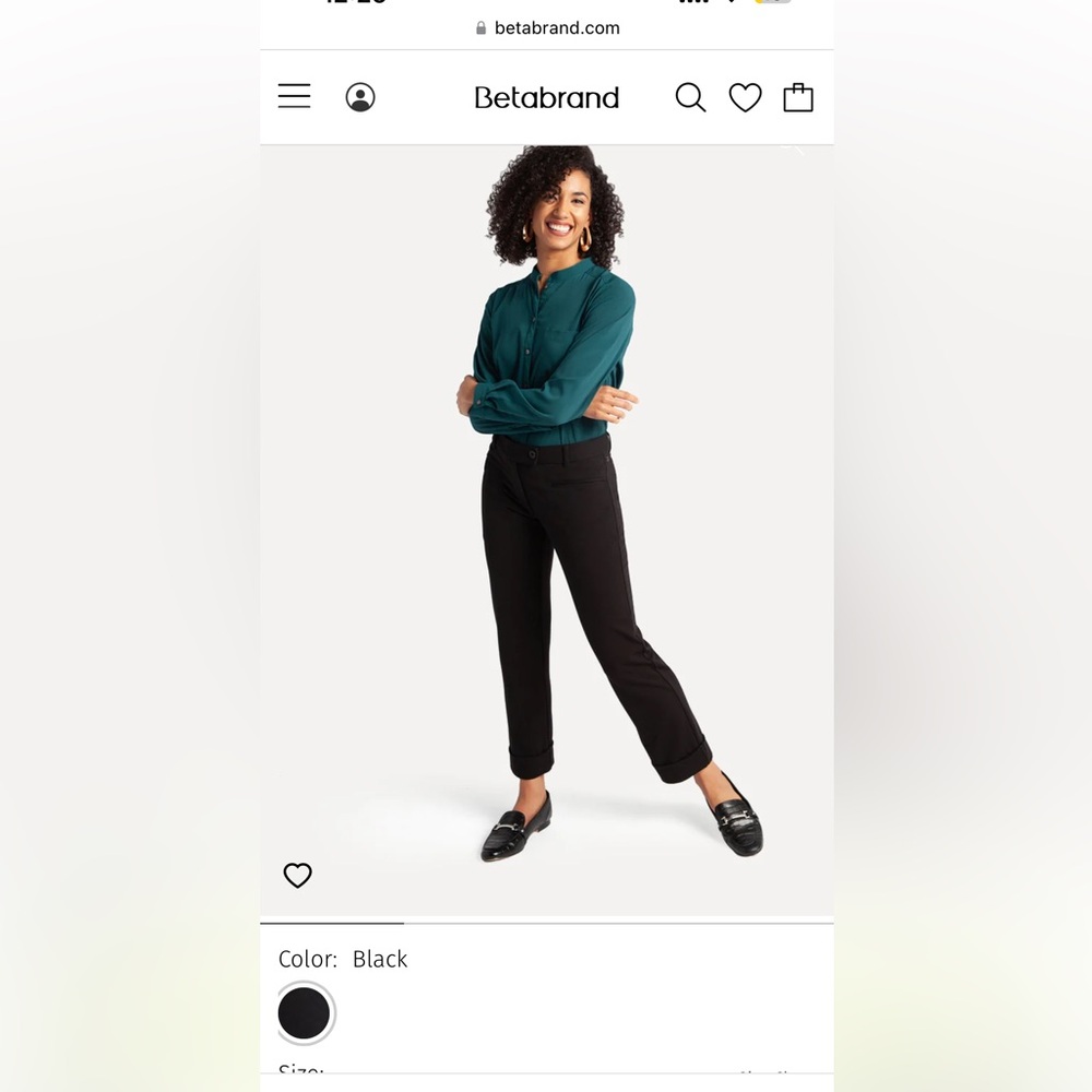 Betabrand Medium Petite Bootcut Black Pants